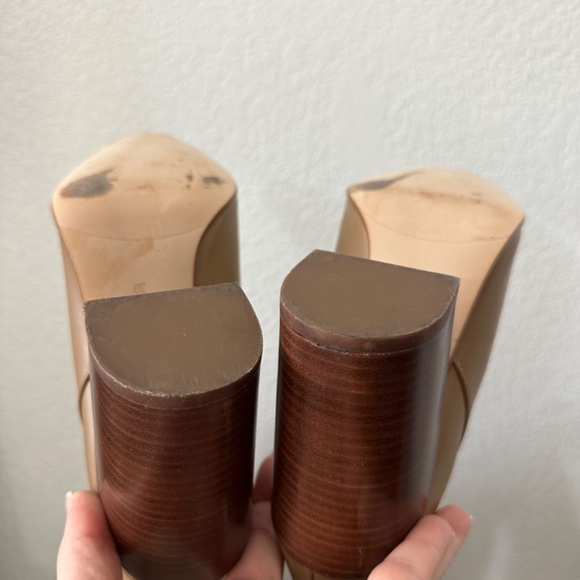 Zara tall leather block heel tan Boots - Picture 9 of 12